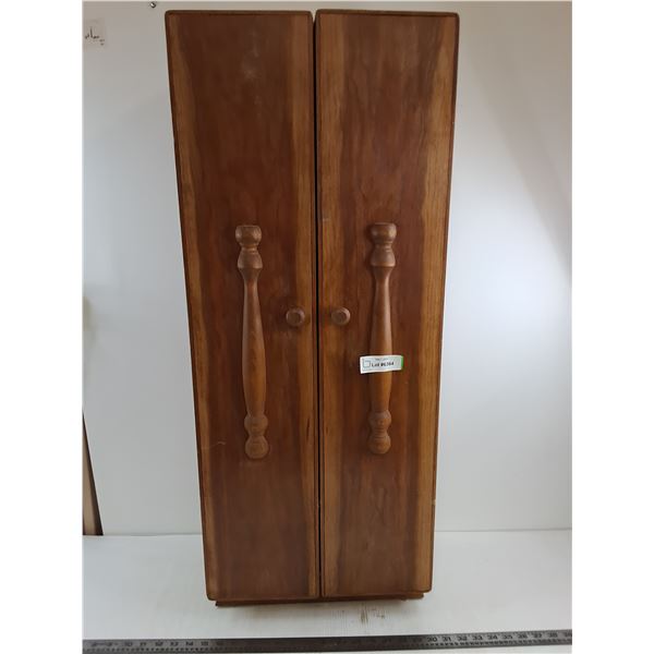 Wooden Jewelry Cabinet 15.5" x 8" x 37" - Needs Some Repair - As is
