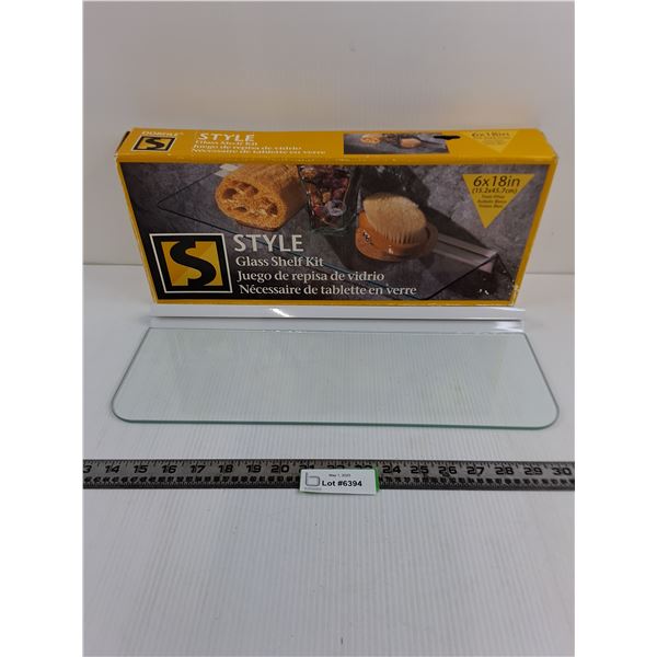Dorfile Floating Glass Shelf 6" x 18"