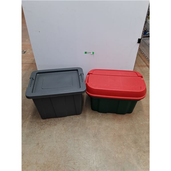 *(2) Plastic Totes with Lids - 23 x 17 x 17" - Cannot Ship