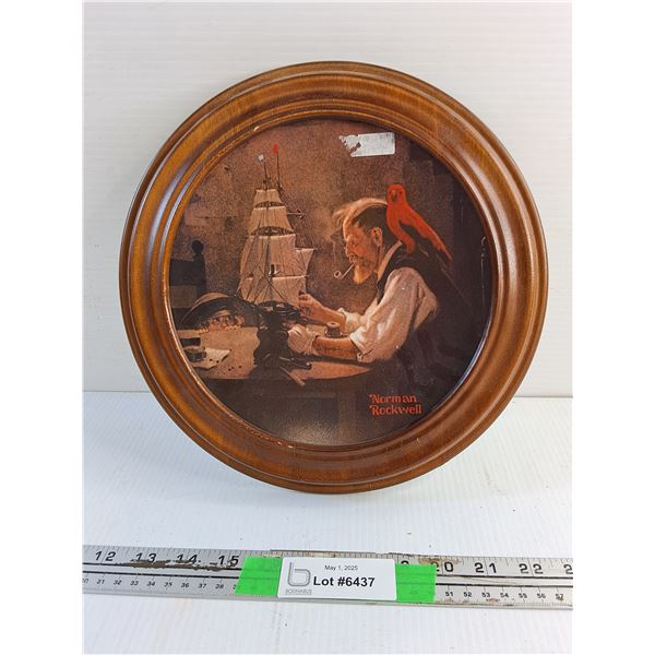 Framed Norman Rockwell Art Plate