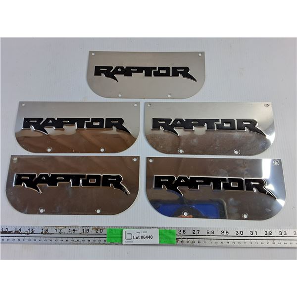 (5) Raptor Mud Flap Panels 10 x 4 1/2"