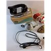 Image 3 : Vintage Irons, Metal Tea Cups, Cord and Misc - As Is