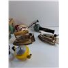 Image 4 : Vintage Irons, Metal Tea Cups, Cord and Misc - As Is