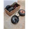 Image 4 : Various Cart Wheels and Wooden Crate - Cannot Ship