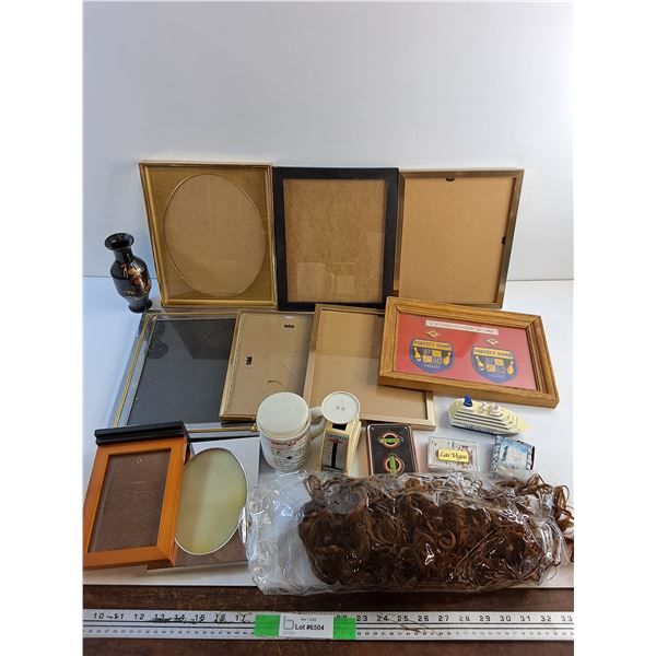 Photo Frames, Miniature Vase, Scale, Curly Wig, Mug and Misc