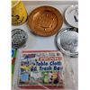 Image 5 : Vintage Flour Tins, Decorative Plates and Serving Trays, Table Cloth and Gift Wrappers