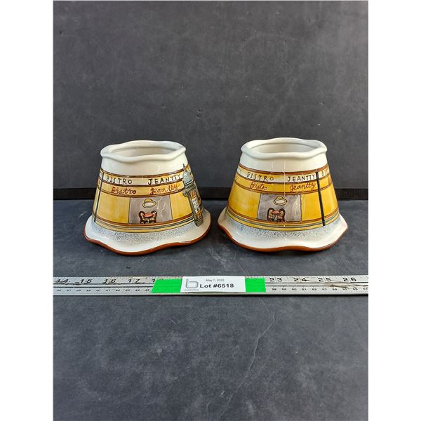 (2) Paris Bistro Ceramic Candle Shade