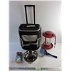 Image 1 : Rolling Cooler, Pet Bowl, Litter Scoop, Adjustable Harness and Bird Feeder