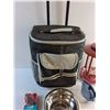 Image 2 : Rolling Cooler, Pet Bowl, Litter Scoop, Adjustable Harness and Bird Feeder