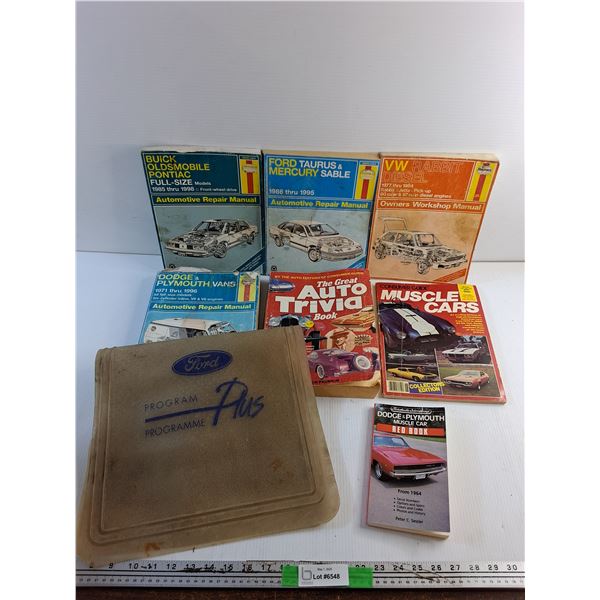 Haynes Automotige Repair Manuals, The Great Auto Trivia, Consumer Guide, Muscle Car Red Book