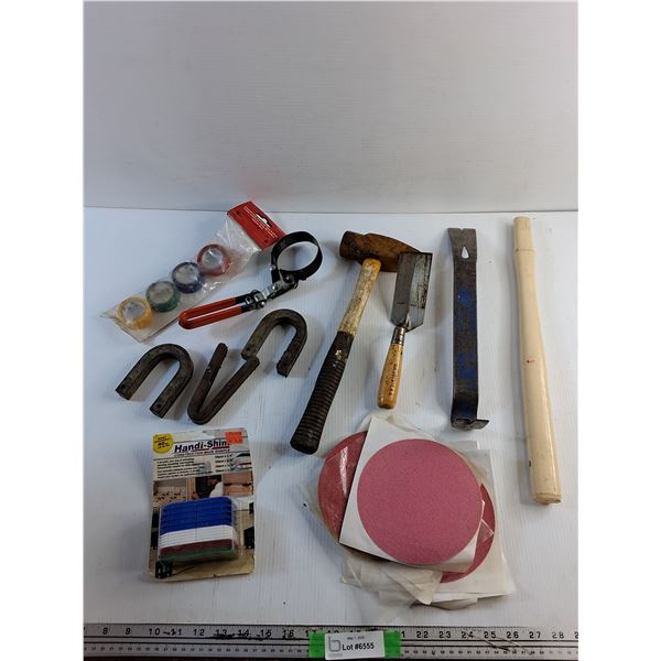 Shims, Hammer, Wooden Handle, Drywall Tools, Magnets, Crowbar and Misc