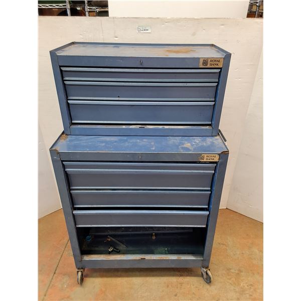 * Metal Tool Crib on Wheels & Some Tools 44" Tall x 27" Wide x 18" Deep, Cannot Ship