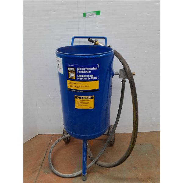 *Power Fist 100 Lb. Pressurized Sandblaster- 32" Tall, Untested, Cannot Ship