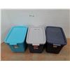 Image 1 : *(3) Plastic Totes with Lids, Cannot Ship