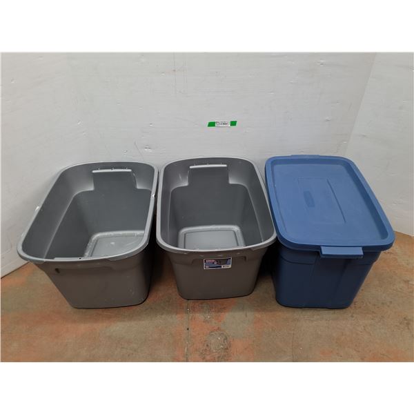 *(3) Plastic Totes, (2) Lids, Cannot Ship