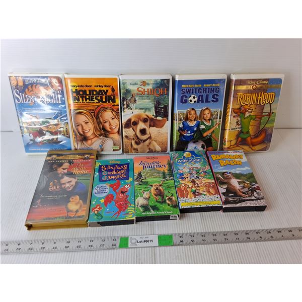 (10) Kids' VHS- Mary Kate & Ashley, Shiloh, Robin Hood, Misc.