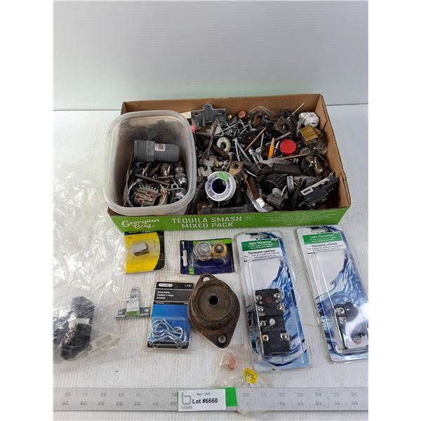 Assorted Bolts, Drill Bits and fasteners