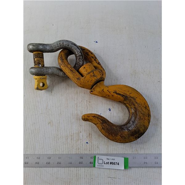 Large Rotating Hook with Clevis Hook and Pin
