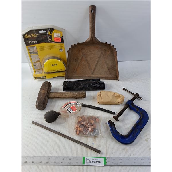 Laser Line Generator,Hammer, C Clamp and Various Cleaning Articles