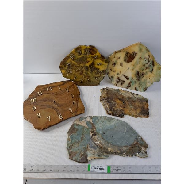 (5) Various Hobby Rock Clocks