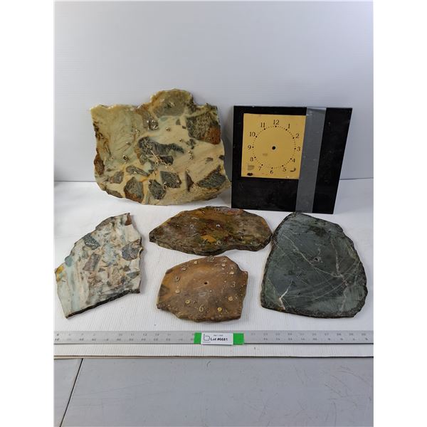 (6) Various Rock Clocks and Pieces