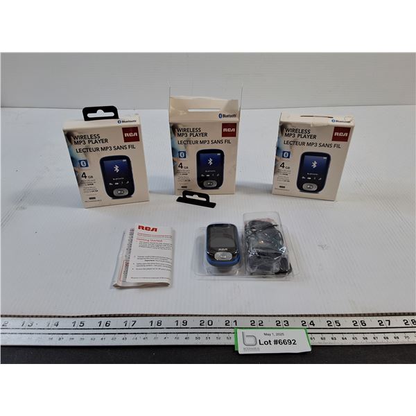 (3) Packs Wireless MP3 Players - As Is