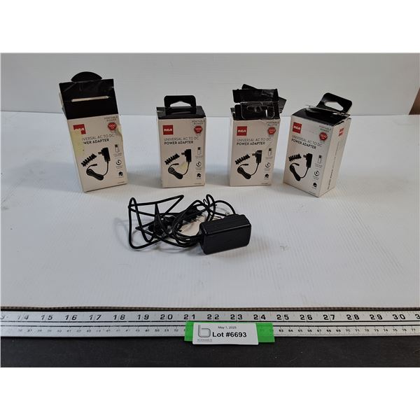 (4) Packs RCA Universal AC to DC Power Adaptors - As Is