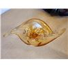 Image 3 : 538 -- VINTAGE DEEP PURPLE CHALET GLASS CENTERPIECE, AMBER CHALET GLASS CENTERPIECE