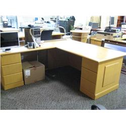 Maple L Shaped Executive Desk