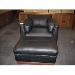 Black Leather Sofa Chair/ottoman