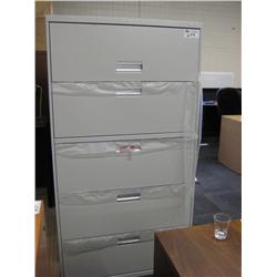 Hon  5 Drawer Grey Lateral File Cabinet