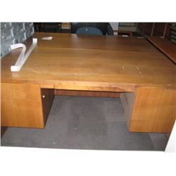 Oak Double Pedestal Desk