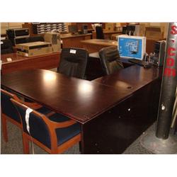 Dark Cherry U Shaped Bullet Top Desk