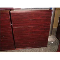 Mahogany 3 Drawer File Cabinet