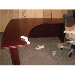 Mahogany Bow Front L-shape Desk