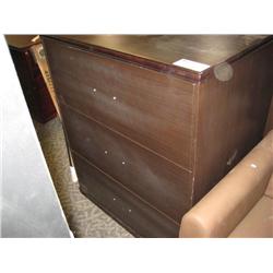 Brazilian Walnut 3 Drawer File Cabinet