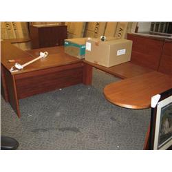 Cherry U-Shaped Bullet Top Desk  (sp-14)