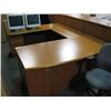 Image 1 : Oak Bow Front U Shaped Executive Desk