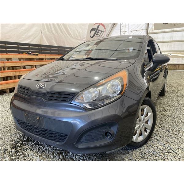 26 -- 2012 KIA RIO, GREY, 282463 KMS, FRONT WHEEL DRIVE