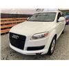 Image 3 : 130 -- 2007 AUDI Q7, WHITE, 159657 KMS, ALL WHEEL DRIVE