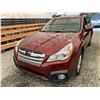 Image 3 : 125 -- 2013 SUBARU OUTBACK, RED, 162233 KMS, ALL WHEEL DRIVE