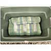 Image 1 : 601 -- PATIO FURNITURE CUSHIONS, FLUORESCENT LIGHT HOUSING, AND 3 FOLD OUT CHAIRS