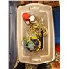Image 3 : 608 -- BIN OF ROPES, SCREWS STUDDED LEATHER SHOES, RECIPEROCATING SAW AND MORE