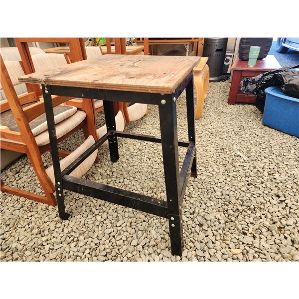 610 -- METAL WORKBENCH WITH WOOD TOP
