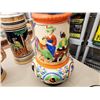 Image 2 : 627 -- GERMAN BEER STINES, 1 LITRE GLASS MUGS, AND CERAMIC SET OF MUGS AND PITCHER