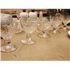 Image 2 : 628 -- LARGE LOT OF CRYSTAL GLASS TEA CUPS, DESSERT PLATES, GLASS AND PITCHER SET, CRYSTAL GLASS S&P