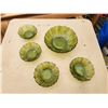 Image 1 : 629 -- VINTAGE INDIANA GREEN GLASS SUNFLOWER BOWLS