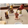 Image 3 : 631 -- ALABASTER JEWELLERY BOX, HANDPAINTED BIRD BUSTS, VINTAGE GLASS INK WELL, HAND MADE DOILLIES A