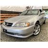 Image 1 : 0I -- 2001 ACURA 3.2TL, SILVER, 181137 KMS, FRONT WHEEL DRIVE