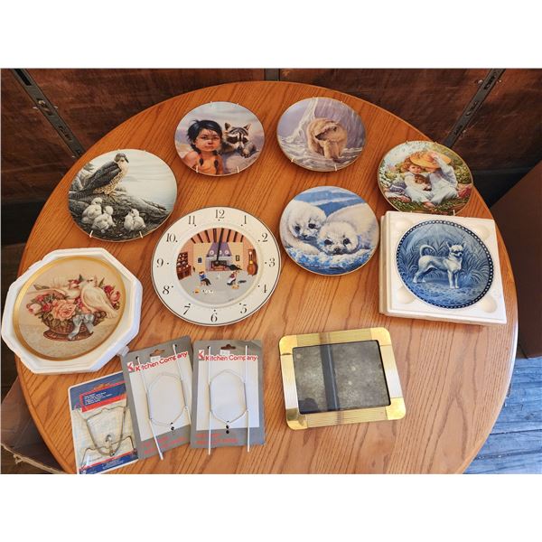 411 -- COLLECTABLE PLATE ART(1980'S) , EXTRA PLATE HANGERS AND FRAMES